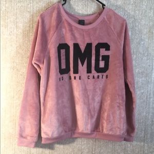 Its soft rose pink velvet with long sleeve